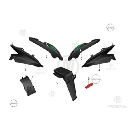 Mondial KD 125 F Sele Altı Yan Karenaj Sol Arka (Yesil)