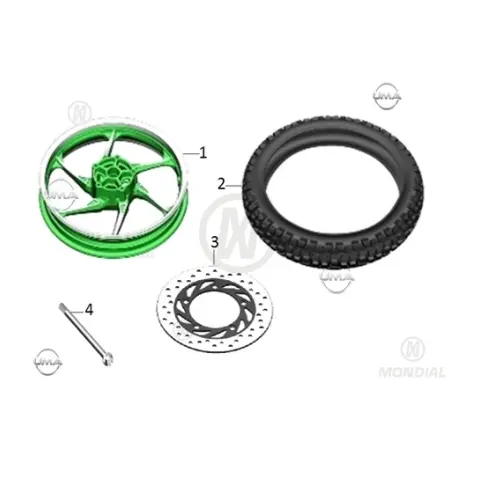 Mondial KD 125 F Ön Jant - Çelik (2.15X17") (Yesil)