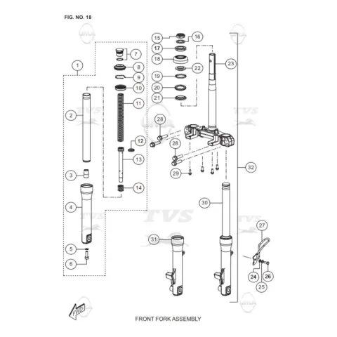 TVS Jupiter Ön Sağ Amortisör Komple