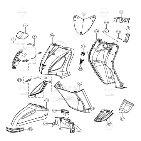 TVS Jupiter 110 (E5) Ön İç Panel (2023)