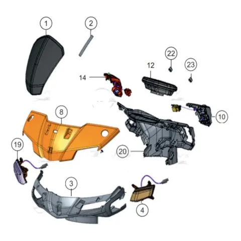 TVS Ntorq 125 (E5) Gidon Üst Koruma (Mavi)