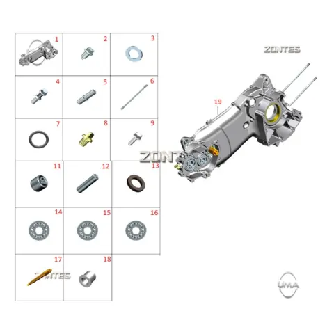 Zontes ZT125T-M Krank Kutusu Sol Komple