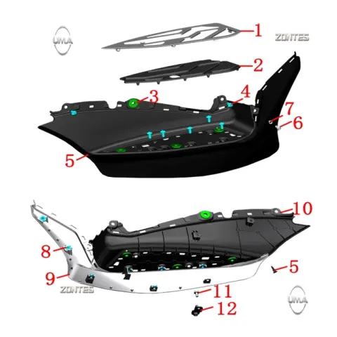 Zontes ZT125T-M Sağ Alt Marsbiye (Gri)
