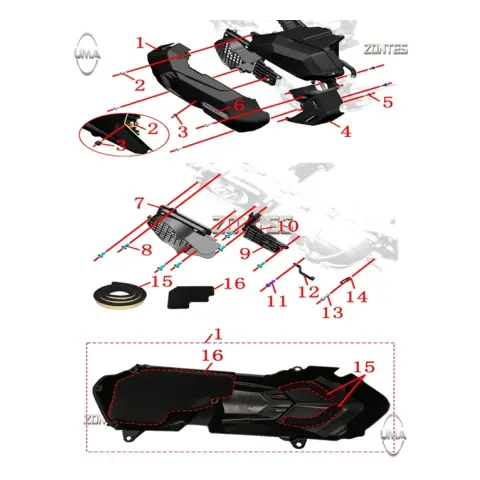 Zontes ZT125T-M Varyator Hava Giriş Kapağı