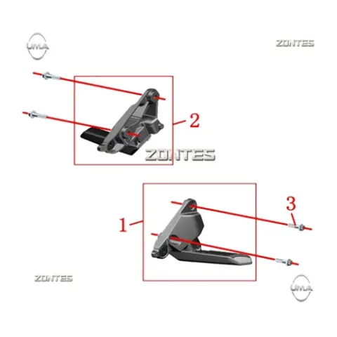 Zontes ZT125T-M Arka Basamak Braket Komple Sağ