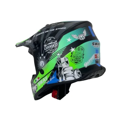 Sway 618 Kask Gasoline Green Grey Blue – 4. fotoğraf
