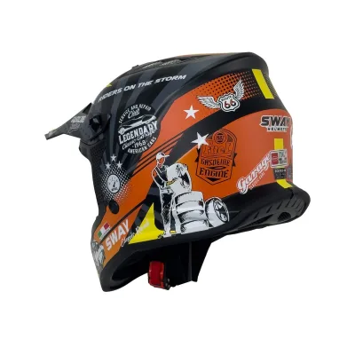 Sway 618 Kask Gasoline Orange Grey Yellow – 4. fotoğraf