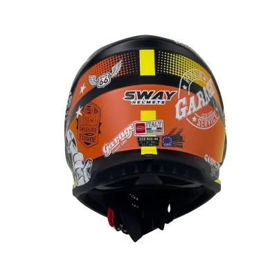 Sway 618 Kask Gasoline Orange Grey Yellow – 5. fotoğraf