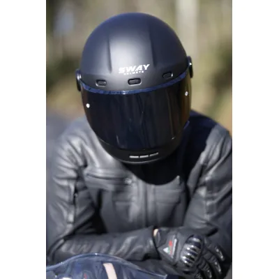 Sway V6 Full Face Kask Matt Black – 6. fotoğraf