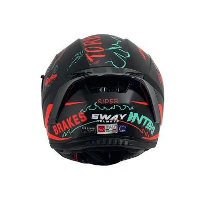 Sway 869 Drift Kask Black Red – 3. fotoğraf