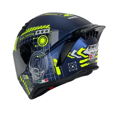 Sway 869 PRO Kask Blue Yellow – 4. fotoğraf