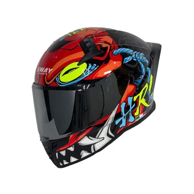 Sway 869 Hero Kask Black Red – 5. fotoğraf