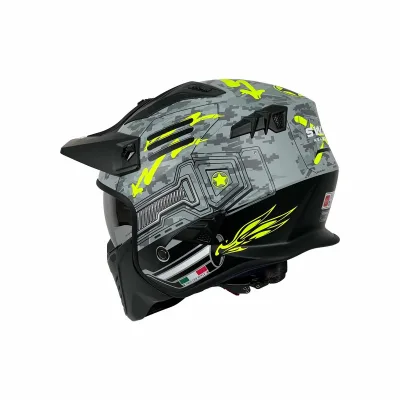 Sway X2 Trooper Kask Grey Yellow – 6. fotoğraf