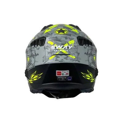 Sway X2 Trooper Kask Grey Yellow – 7. fotoğraf