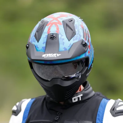 Sway X2 Trooper Kask Blue Red – 3. fotoğraf