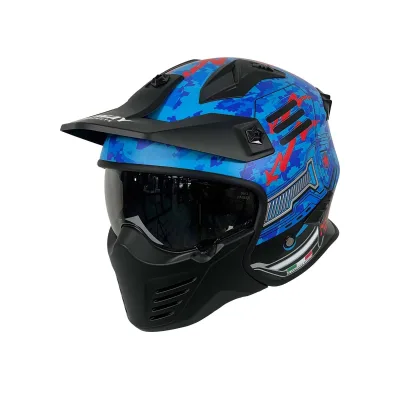 Sway X2 Trooper Kask Blue Red – 4. fotoğraf