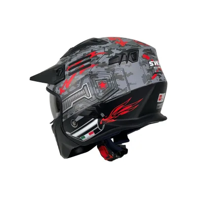 Sway X2 Trooper Kask Black Red – 4. fotoğraf