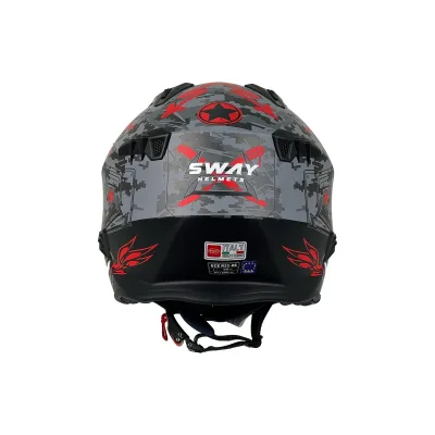 Sway X2 Trooper Kask Black Red – 5. fotoğraf