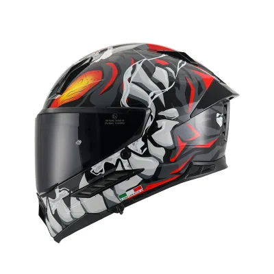 Sway 868 Kask Gloss Black Grey Red