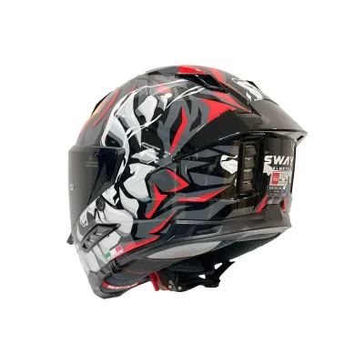 Sway 868 Kask Gloss Black Grey Red – 3. fotoğraf