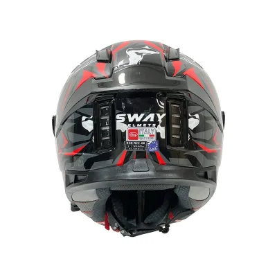 Sway 868 Kask Gloss Black Grey Red – 4. fotoğraf