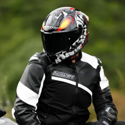 Sway 868 Kask Gloss Black Grey Red – 7. fotoğraf