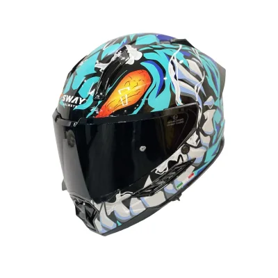 Sway 868 Kask Gloss Black Blue – 5. fotoğraf