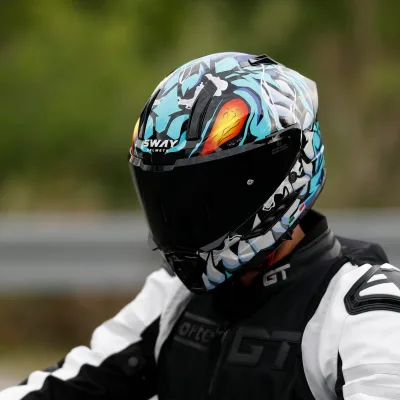 Sway 868 Kask Gloss Black Blue – 8. fotoğraf