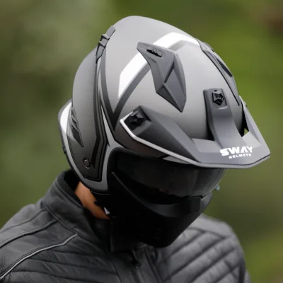 Sway SW 726X Tokyo Titanium White Black Moduler Kask – 4. fotoğraf