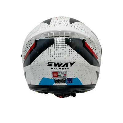 Sway 917 Kask Fusion White Black Red – 4. fotoğraf