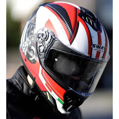 Sway SW 865 Engine White Red Full Face – 4. fotoğraf