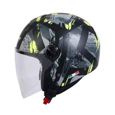 Sway SW 715 Poison Black Grey Yellow Yarım Kask