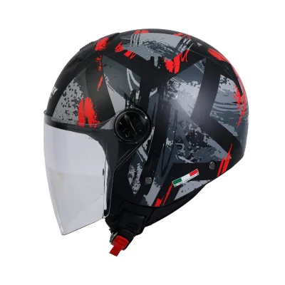 Sway SW 715 Poison Black Grey Red Yarım Kask