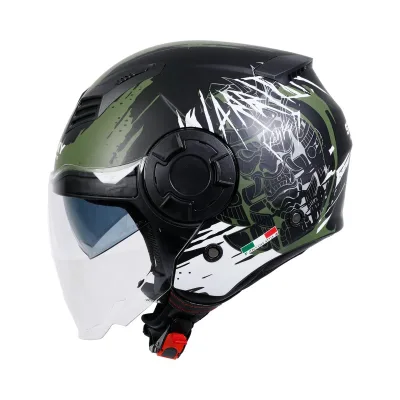 Sway SW 766 Warrior Matt Black Army Grey Yarım Kask