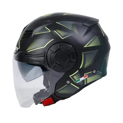 Sway SW 766 Circle Matt Black Yellow Yarım Kask