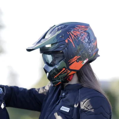 Sway SW X1 Seul Warrior Matt Black Army Orange Modüler Kask – 3. fotoğraf