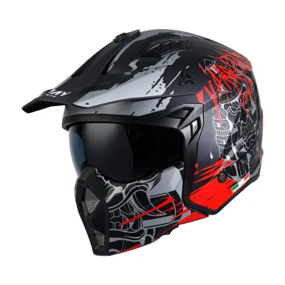 Sway SW X1 Seul Warrior Matt Black Grey Red Modüler Kask