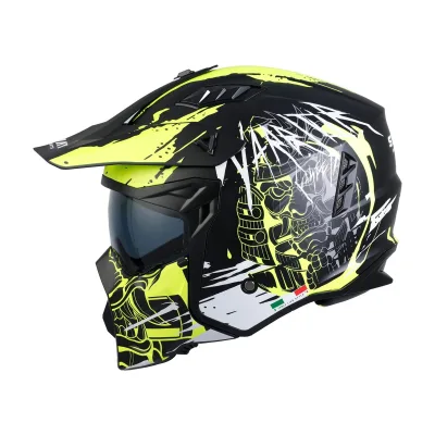 Sway SW X1 Seul Warrior Matt Black Yellow White Modüler Kask