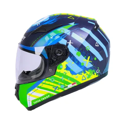 Sway SW 815K Alien Blue Green Full Face Çocuk Kaskı