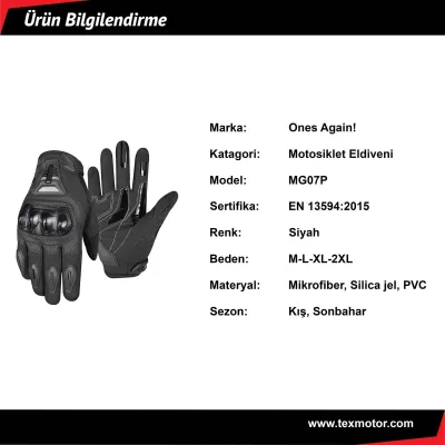 Ones Again MG07P Kışlık Eldiven Siyah – 5. fotoğraf