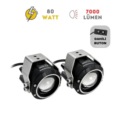 Knmaster Gravox 80W 3 Renkli Motosiklet LED Sis Farı
