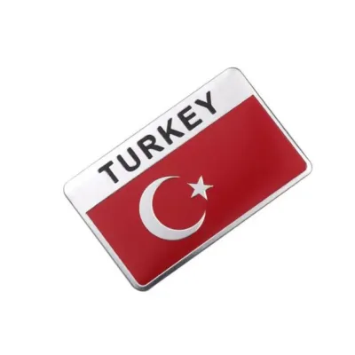Ülke Bayrakları Alüminyum Dikdörtgen Sticker