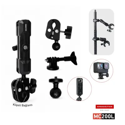 Knmaster MC200L Çift Bağlantılı Motosiklet Aksiyon Kamera Destek Aparatı