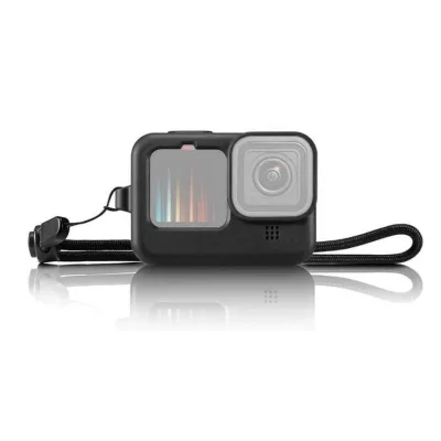 GoPro 9/10/11/12 Uyumlu Yumuşak Silikon Kamera Kılıfı + Lens Kapağı Koruyucu Çerçeve Kılıf