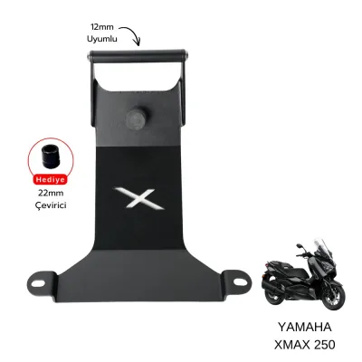 Pixel – Yamaha Xmax 250 Uyumlu Telefon & Navigasyon Tutucu – Siyah