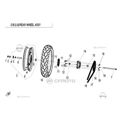 CFMoto CF 250NK (CF250-BH) E5+ Mil /Arka Burcu Sol – 2. fotoğraf
