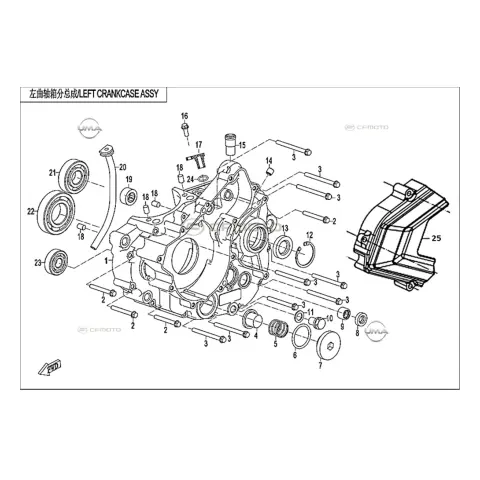CFMoto CF250SR (CF250-6CH) E5+ Krank Kutusu Sol