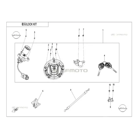 CFMoto CF675SR-R (CF650-10H) Kilit Seti – 3. fotoğraf
