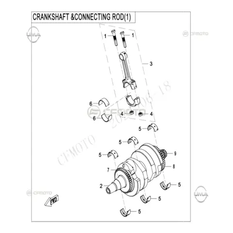 CFMoto CF700CL-X Heritage (CF700-2D) E5 Krank Ana Yatak (Mavi) – 3. fotoğraf
