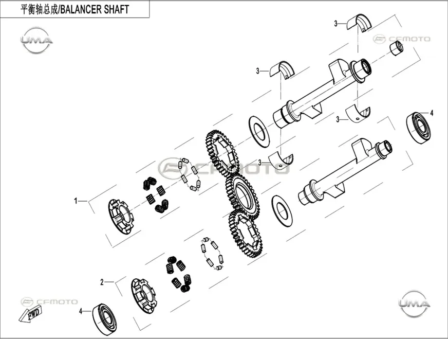 CFMoto CF 450 SR (CF400-6F) Denge Mili Yatağı (Maviı